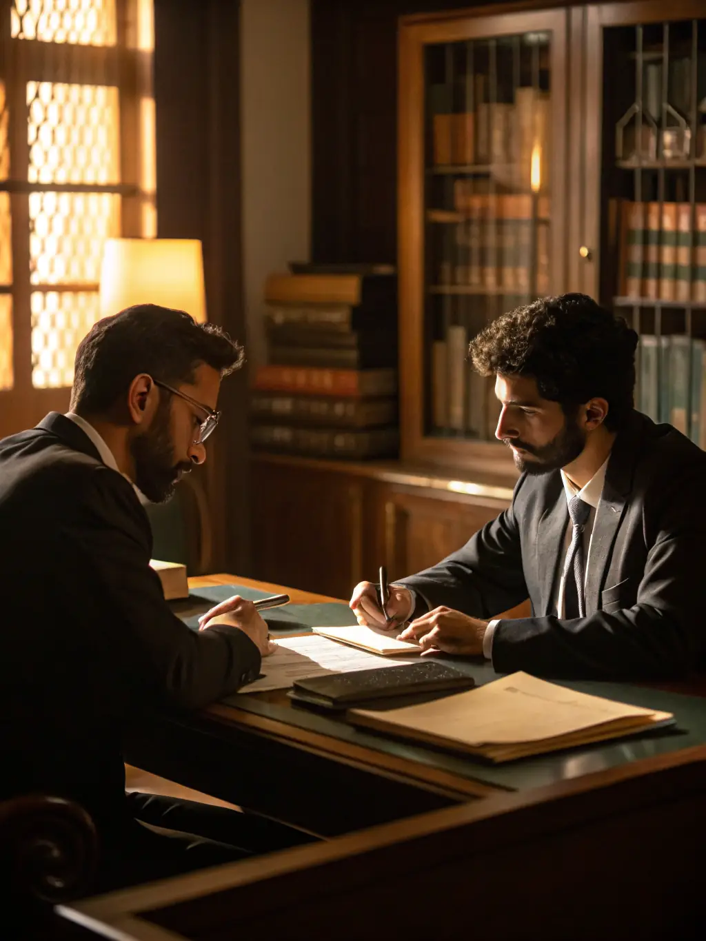 A lawyer presenting a clear roadmap and cost breakdown to a client, emphasizing transparency and affordability.